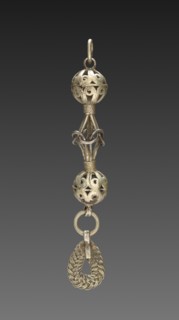 Button, 1800s. Balkans, 19th century. Silver; average: 8.3 cm (3 1/4 in.).