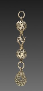 Button, 1800s. Balkans, 19th century. Silver; average: 8.3 cm (3 1/4 in.).