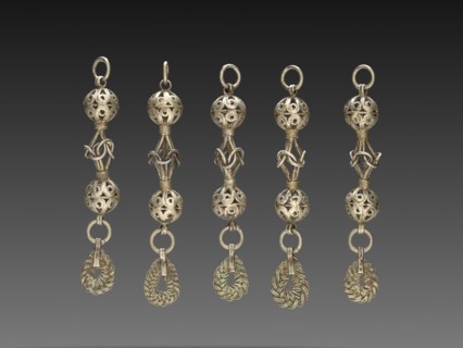 Set of Buttons, 1800s. Balkans, 19th century. Silver; average: 8.3 cm (3 1/4 in.).