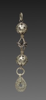 Button, 1800s. Balkans, 19th century. Silver; average: 8.3 cm (3 1/4 in.).