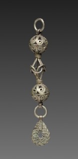 Button, 1800s. Balkans, 19th century. Silver; average: 8.3 cm (3 1/4 in.).