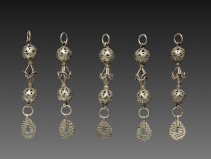 Set of Buttons, 1800s. Balkans, 19th century. Silver; average: 8.3 cm (3 1/4 in.).