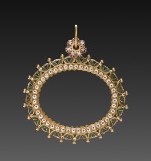 Pendant, late 1600s. Spain, late 17th century. Gold and enamel; overall: 4.7 x 4.7 cm (1 7/8 x 1