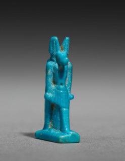 Amulet of Anubis, 525-332 BC. Egypt, Late Period, Dynasty 27-Second Persian Period. Turquoise