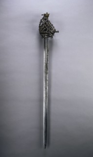 Schiavona Broadsword, 1700s. Italy, Venice, 18th century. Steel, brass, leather and wood; overall: