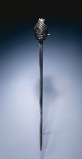 Schiavona Broadsword, early 1700s. Italy, Venice, early 18th Century. Steel and silver wire grip.