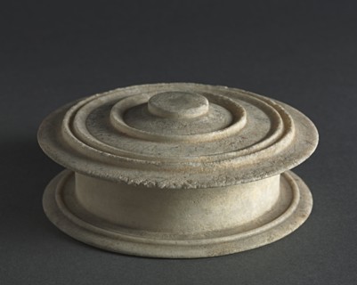 Pyxis, 300s BC. Greece, Attic, 4th Century BC. Marble; diameter: 7.7 cm (3 1/16 in.); overall: 4.6