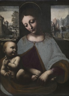 Virgin and Child, c. 1500. Circle of Leonardo da Vinci (Italian, 1452-1519). Oil on wood; framed: