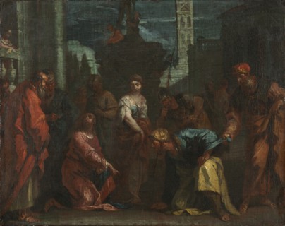 Christ and the Woman Taken in Adultery, mid 1700s. Follower of Sebastiano Ricci (Italian,