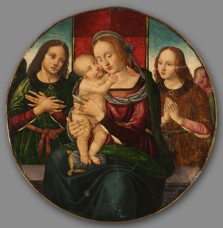 Virgin and Child with Angels, early 1500s. Master of the Holden Tondo (Italian). Oil on wood;