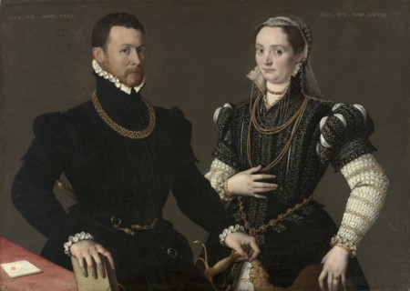 Portrait of a Couple, c. 1580-1588. Northern Italy, late 16th century. Oil on canvas; framed: 132 x