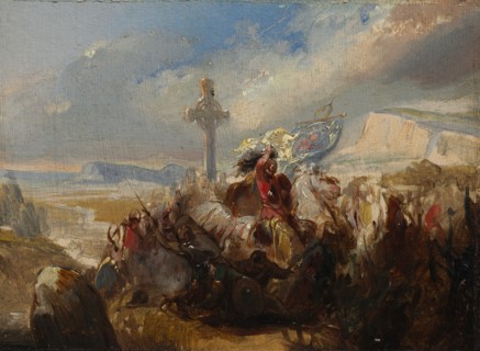 Battle of Poitiers, 25 October 732, 1830s. Circle of Baron Charles de Steuben (French). Oil on pulp