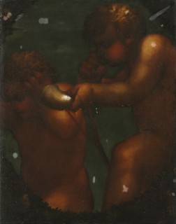 Two Putti, 1700s. Italy, 18th century. Oil on canvas; framed: 138 x 114 x 10 cm (54 5/16 x 44 7/8 x