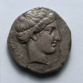 Stater: Head of Nymph (obverse), after 400 BC. Greece, Terina, after 5th century BC. Silver;