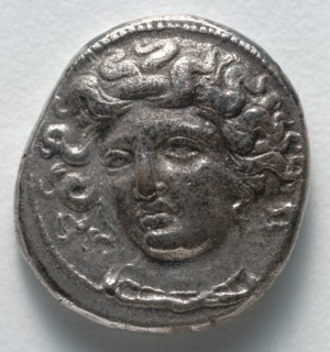 Drachma: Fountain Nymph Larissa (obverse), 400-344 BC. Greece, Thessaly, 4th century BC. Silver;