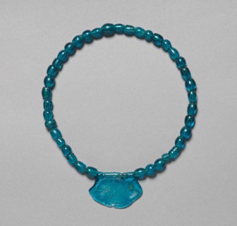 Glass Beads with Pendant, 57 B.C. - A.D. 668. Korea, Silla period (57 BC-AD 676). Glass; overall: 3