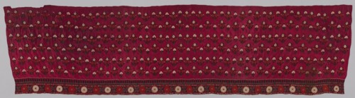 Skirt (?), 1800. India, Cutch, 19th century. Embroidery, silk thread on silk ground; overall: 222.3
