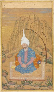 Shah Tahmasp I (1514-1576) Seated in a Landscape, c. 1575. Iran, Qazvin, Safavid period (1501-1722)