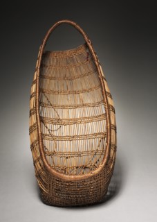 Cradle Basket, c 1875- 1910. California, Yurok or Hupa, Late 19th century. Twined; overall: 17.8 x