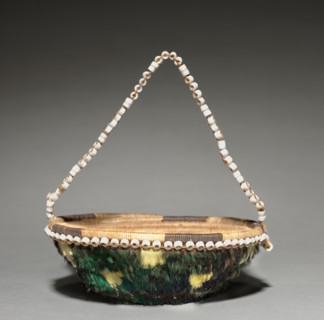 Gift Basket, c. 1895. California, Pomo, late 19th- early 20th century. Bulrush, Sedge with Mallard