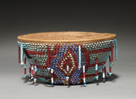 Conical Beaded Basket, c 1875- 1925. California, Wappo, Pomo, Alexander Valley, Late 19th- Early
