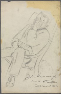 Sketch of John Kavanaugh, 1882. Frank H. Tompkins (American, 1847-1922). Pencil