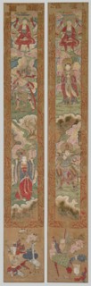 Buddhist Panel, 1300s. China, Yuan dynasty (1271-1368). Hanging scroll, ink and color on paper;