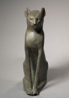 Cat Coffin, 305-30 BC. Egypt, Ptolemaic Dynasty (305-30 BC). Bronze, hollow cast; overall: 51 x 14