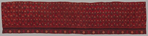 Fragment, 1800s. India, Cutch, 19th century. Embroidery with mirror inserts; overall: 54.6 x 256.5