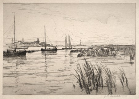 The Holland Dyke. John Henry Twachtman (American, 1853-1902). Etching