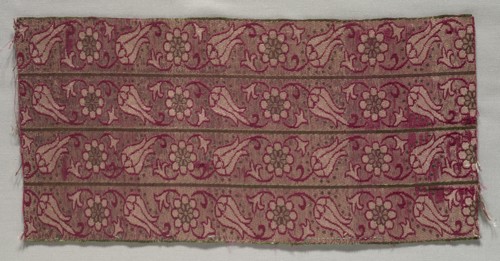 Textile Fragment, late 17th century. Turkey, late 17th century. Brocaded silk with metal thread