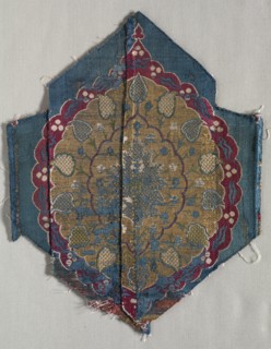 Textile Fragment, 16th century. Turkey, Bursa, 16th century. Brocaded silk with metal thread weft;
