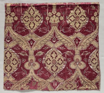 Textile Fragment, late 16th century. Turkey, Bursa, late 16th century. Brocaded silk with metal