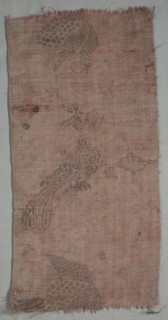Brocade Textile, 1600s. Italy, 17th century. Brocade; silk and metal; overall: 49 x 24 cm (19 5/16