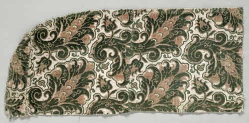 Velvet, c. 1650. Italy, 17th century. Velvet (cut, uncut, and voided); overall: 24.8 x 50.8 cm (9