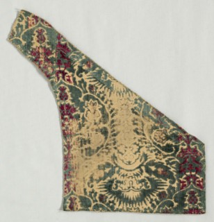 Velvet Fragment, 1400s. Italy, 15th century. Velvet (cut and voided); overall: 28 x 22.9 cm (11 x 9