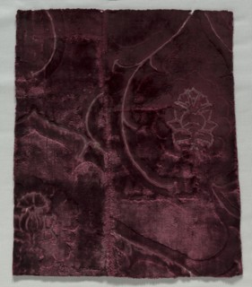 Two Velvet Fragments Sewn Together, 1400s. Italy, 15th century. Velvet (cut and voided); overall: