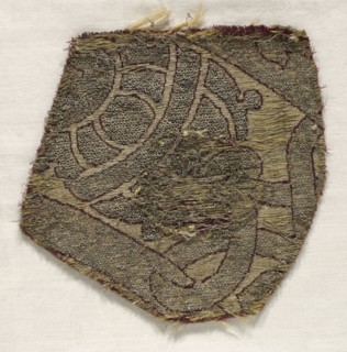 Fragment of Gothic Velvet, 15th century. Spain, 15th century. Velvet; silk and metallic thread;