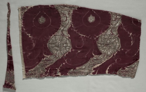 Velvet Fragment, 1400s. Italy, 15th century. Velvet (cut, voided, and brocaded): silk and gold
