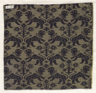 Fragment, 16th century. Spain, 16th century. Silk damask; average: 26.1 x 26.7 cm (10 1/4 x 10 1/2