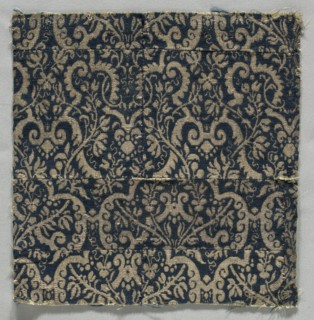 Textile Fragment, 1600s. Italy, 17th century. Lampas weave (?); overall: 24 x 23.3 cm (9 7/16 x 9