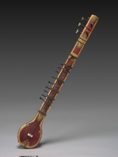 Vina, c. 1850. India, British Period (1858-1947). Painted and gilded wood with ivory veneers and