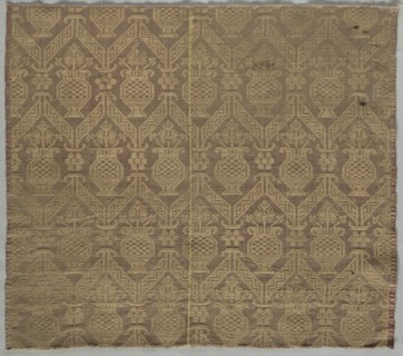 Textile, late 1500s. Italy, late 16th century. Damask; overall: 47 x 53.3 cm (18 1/2 x 21 in.).