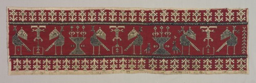 Five Embroidered Fragments, 18th-19th century. Morocco, Azemmur, 18th-19th century. Embroidery: