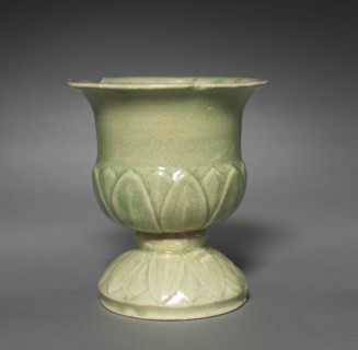 Incense Burner with Lotus Petal Design in Relief, 1100. Korea, Goryeo period (918-1392). Stoneware;