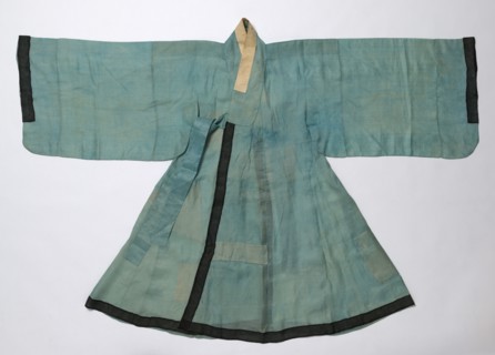 Inner Coat for the Royal Ceremonial Costume, late1800s-early 1900s. Blue silk, gauze weave; black