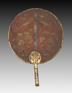 Embroidered Fan for Wedding Ceremony, 1850-1950. Korea, Joseon dynasty (1392-1910). diameter: 29.9