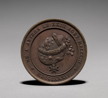 Medal: Gustaf Wappers (reverse), 1800s. 19th century. Bronze; diameter: 5.1 cm (2 in.).