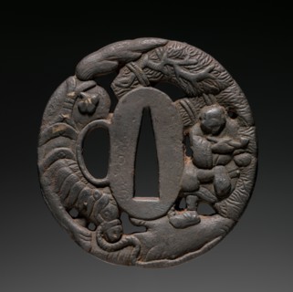 Sword Guard, 1800s. Japan, 19th century. Iron; diameter: 5.8 cm (2 5/16 in.).