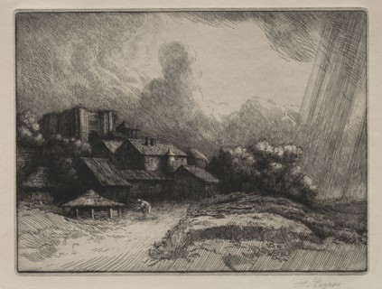 The Abbey Farm. Alphonse Legros (French, 1837-1911). Etching